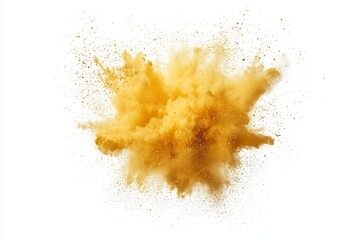 Wall Mural - Stock image of a yellow eruption explosion on a transparent background