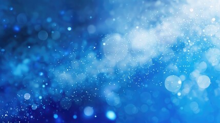 Abstract blue blurry unfocused sparkle glitter blue bokeh background wallpaper with copy space. Blue Christmas glitter design background.