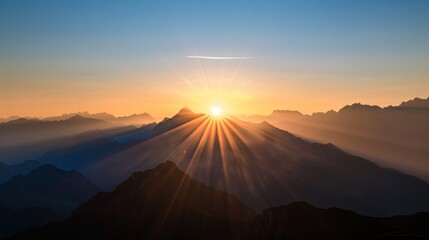 Wall Mural - Sunrise Over Majestic Mountains