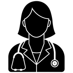 Wall Mural - women doctor icons silhouette white background vector illustration