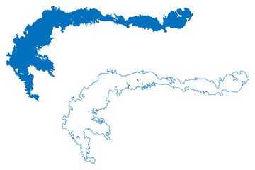 Wall Mural - Lake Balkhash (Republic of Kazakhstan) map vector illustration, scribble sketch Balkhash map