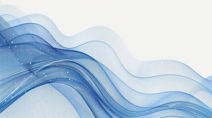 Wall Mural - Blue minimal tech wavy lines abstract futuristic, abstract blue wave background.