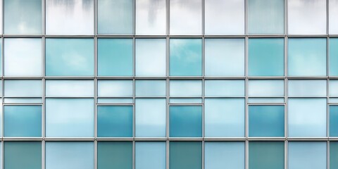 A building with many windows and a blue sky in the background