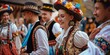 © xartproduction - A group of people dressed in traditional clothing are smiling