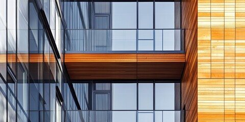 Sticker - A building with a glass ceiling and wooden trim