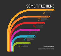 Poster - vector dark multipurpose infographic template with title and six smaller elements options. multipurp