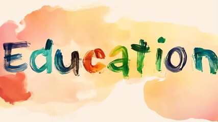 Poster - Vibrant Art Highlighting 'Education' on a Creative Backdrop Generative AI