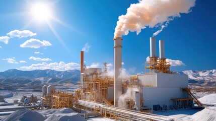 Wall Mural - Environmental controls and dust filtration systems in a cement production facility, emphasizing clean technology