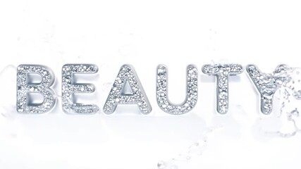 Poster - Sparkling Letters Spelling Beauty Against a White Background Generative AI