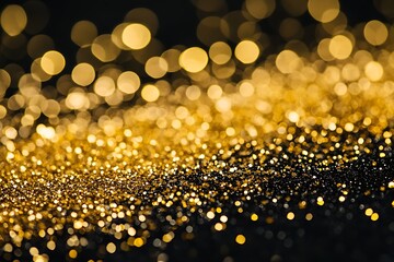 Abstract gold shiny Sparkling Lights Festive background with texture for celebration, banner, party