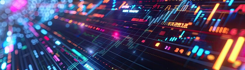Aufkleber - Abstract representation of digital data flow, featuring vibrant colors and complex patterns that evoke technology and innovation.