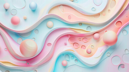 Abstract fluid art with colorful bubbles and wavy patterns creative design modern artistic expression