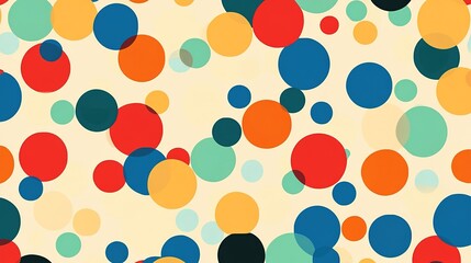 Poster - Colorful abstract pattern with overlapping circles on a light background