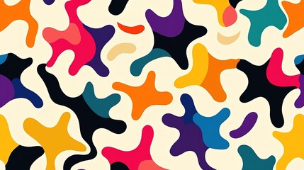 Poster - Abstract colorful shapes on a light background creating a vibrant pattern in a modern design