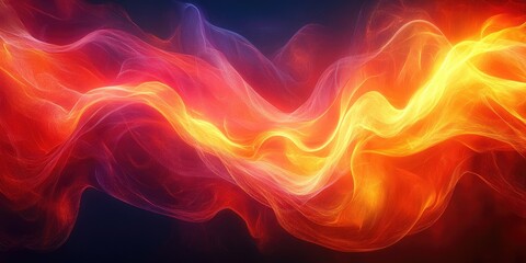 Poster - Abstract Fire-Like Waves with Vibrant Hues