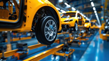 An automotive assembly line adhering to ISO/TS 16949 standards for quality management