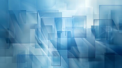 Leinwandbilder - Blue gradient background featuring an arrangement of transparent geometric shapes including rounded squares and triangles blending seamlessly into the backdrop