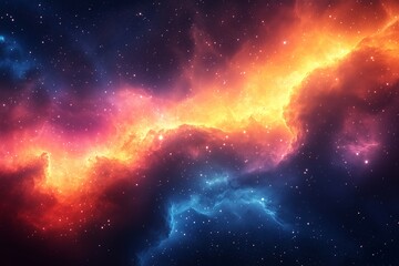 Wall Mural - colorful cosmic nebula with vibrant hues and sparkling stars in a night sky