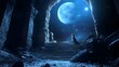 © Sakda - Exploring ancient ruins on distant moon with space cat pulp fiction style dramatic light
