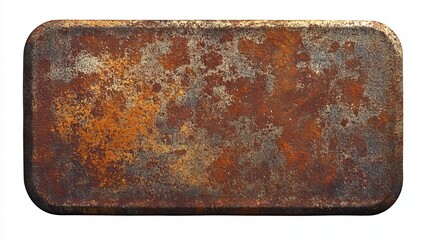 A vector illustration of a blank vintage rusty metal plate, isolated on a white background, ideal for adding custom text