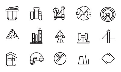 Fototapete - set of icons of vector construction tools for architecture , business technology and web isolated on white background