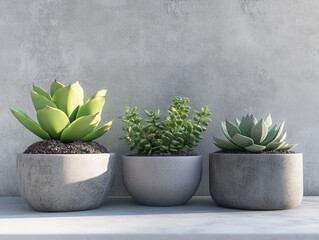 Poster - Potted Succulents on Ledge