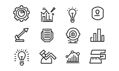 Fototapete - set of icons for web design and business technology isolated on white background 