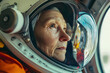 © john -  an elderly female astronaut in a spacesuit