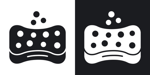 Sticker - Bath sponge vector icon set black filled and outlined style.