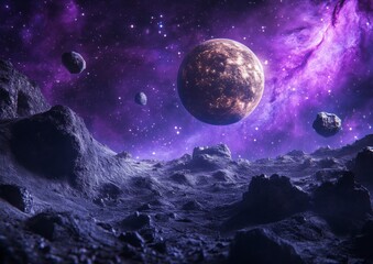 Wall Mural - space planets over the nebulae. this image has some elements