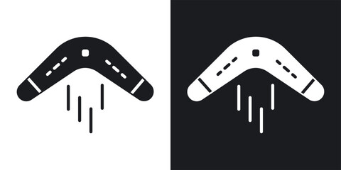 Poster - Boomerang vector icon set black filled and outlined style.