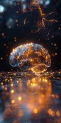 Wall Mural - futuristic ai brain concept merging human and digital intelligence, ai brain concept