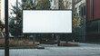 © Lukita - White billboard in the park city for advertisement, product display.