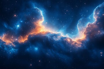 Wall Mural - cosmic clouds illuminated by distant stars in a vibrant nebula at twilight