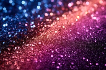 Poster - colorful glitter shining in a gradient of blue, pink, and purple tones, creating a vibrant and mysti