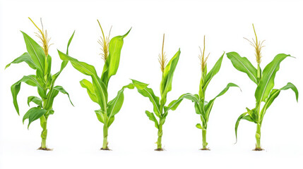 Wall Mural - Collection corn plant isolated on a white background