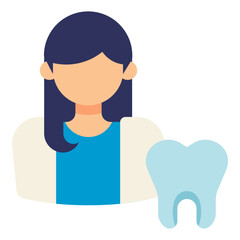 Canvas Print - female dentist flat icon