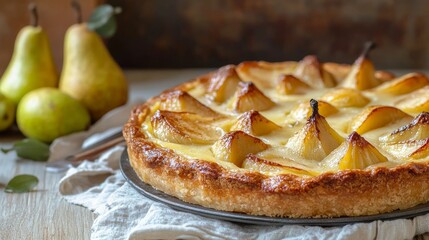 Wall Mural - Pear cake dessert