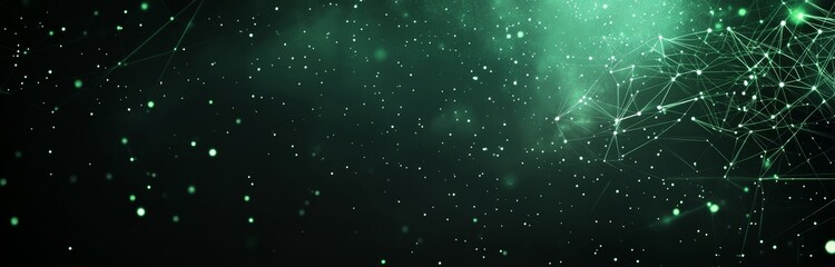 Poster - The dynamic wave background consists of dots. Information technology background. 3D rendering.