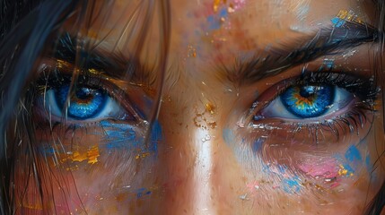 Poster - craft paint brush strokes with expressive gestures and brushwork, capturing