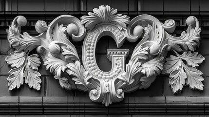 Fototapete - Design a monogram-style photography logo with an ornate G intertwined with a camera lens or shutter, adding a touch of