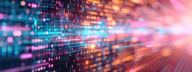 Poster - Firewall security, holographic end-to-end TOR, futuristic encryption methods, dark tech background