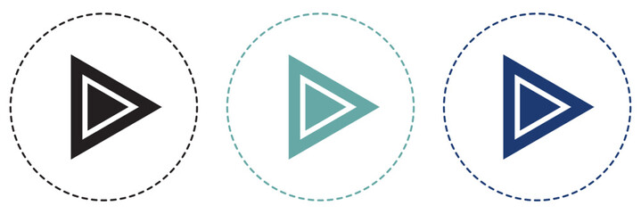 Poster - Play button icon set. Start audio or video action symbol. Vector illustration.