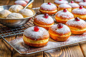 Wall Mural - donuts on table