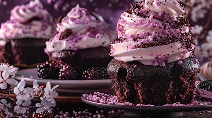 Sticker -   Close-up of cupcakes on a table