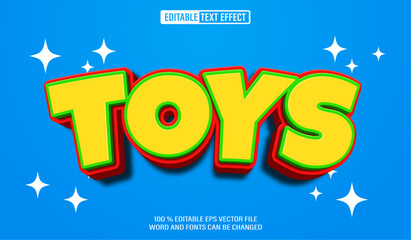 Aufkleber - Editable 3d text style effect - Toys text effect Template