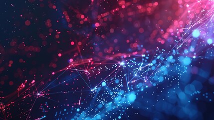 Abstract tech background featuring illuminated fiber optic connections, a quantum computing network system, and global electronic intelligence.