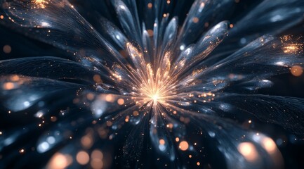 Poster - A mesmerizing display of vibrant light and dynamic energy bursts in an enchanting cosmiclike abstract scene
