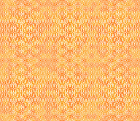 Poster - minimal geometric background. bold rounded stacked hexagon cells. orange color tones. hexagon shapes