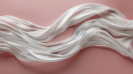 Sticker -   A painting of a flowing white fabric on a pink background with space for text or image